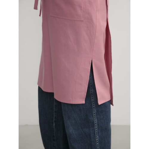 エプロン 無地 バイカラーラップエプロン ピンク