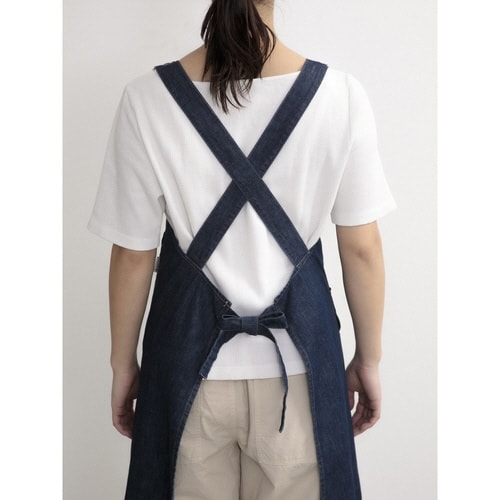 エプロン オーバーオール風エプロン ネイビー