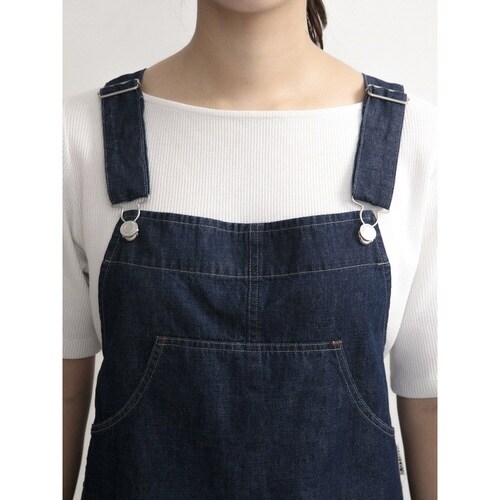 エプロン オーバーオール風エプロン ネイビー