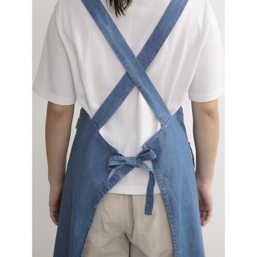 エプロン オーバーオール風エプロン ブルー