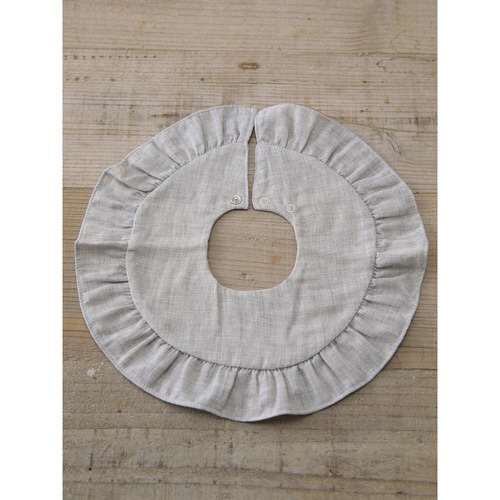 スタイ まあるいフリルスタイ 女の子 杢グレー