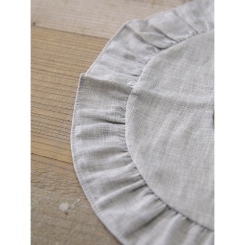 スタイ まあるいフリルスタイ 女の子 杢グレー