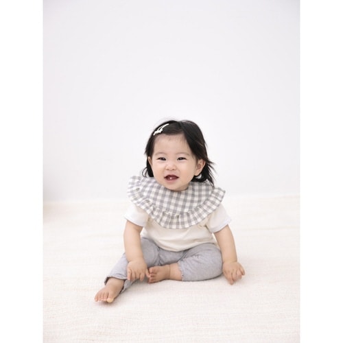 スタイ まあるいフリルスタイ 女の子 杢ギンガム
