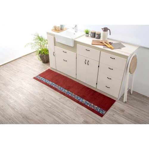 キッチンマット ダーラヘスト ワインレッド