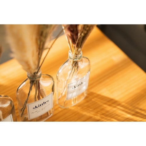 ドライフラワー スキットル ガラスベース付き C