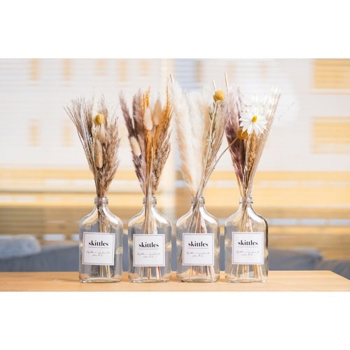 ドライフラワー スキットル ガラスベース付き C