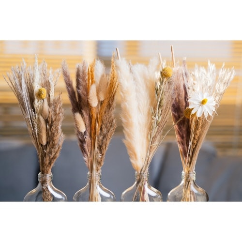 ドライフラワー スキットル ガラスベース付き C