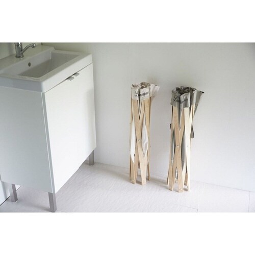 ランドリーバスケット ナチュラル×グレー