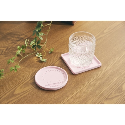 コースター 10cm スクエア ピンク