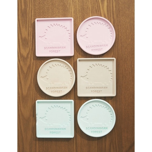 コースター 10cm スクエア ピンク