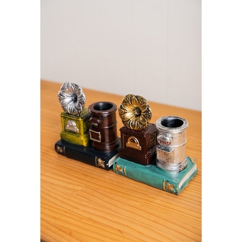 ペン立て アンティーク ペンスタンド シルバー