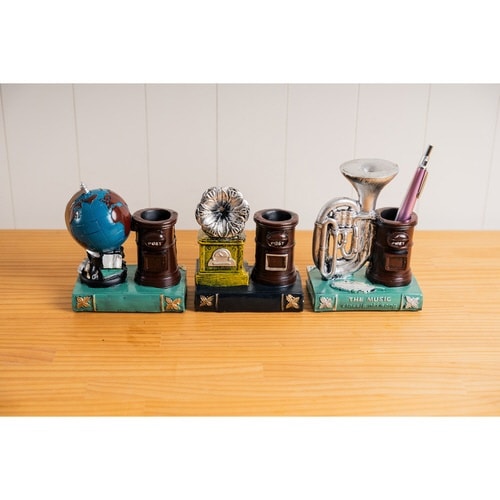 ペン立て アンティーク ペンスタンド シルバー