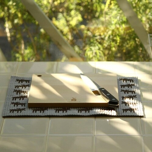 水切りマット e.スポンジワイプ ブラウングレー