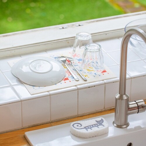 水切りマット e.スポンジワイプ レーナ ネコ