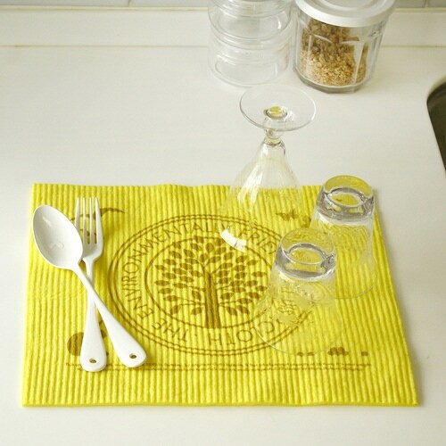 水切りマット e.スポンジワイプ ブラウンイエロー