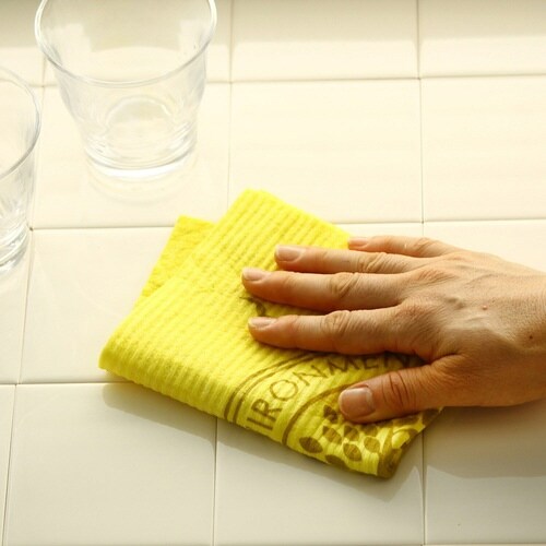 水切りマット e.スポンジワイプ ブラウンイエロー