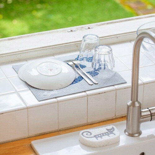 水切りマット e.スポンジワイプ kata ネコ