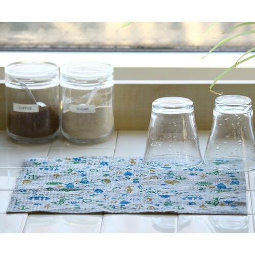 水切りマット e.スポンジワイプ ブルーグレー