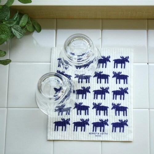 水切りマット ふきん スポンジワイプ ネイビー