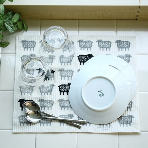 水切りマット ふきん スポンジワイプ ヒツジ