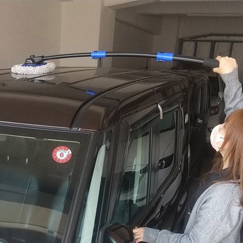 モップ 15度カーブ 伸縮 洗車モップ 洗車用