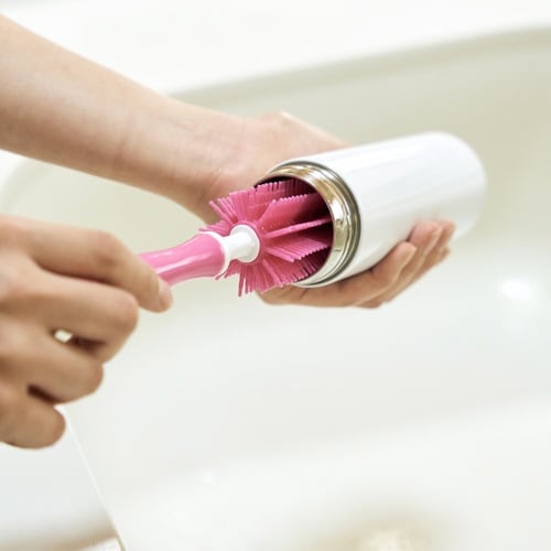 哺乳瓶ブラシ シリコン ブラシ Sサイズ ピンク