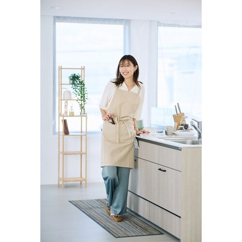 エプロン vieressa チェックベージュ