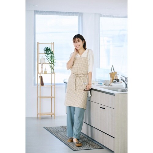 エプロン vieressa チェックベージュ