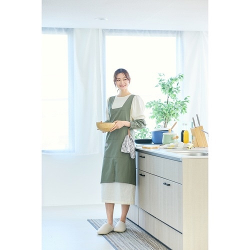 エプロン ルピナス フルエプロン カーキ