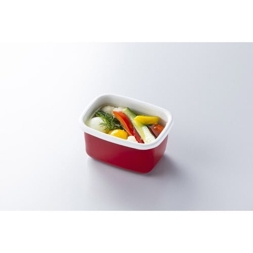 保存容器 350ml ホーロー レッド