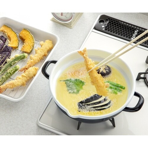 天ぷら鍋 24cm IH対応 ホーロー製