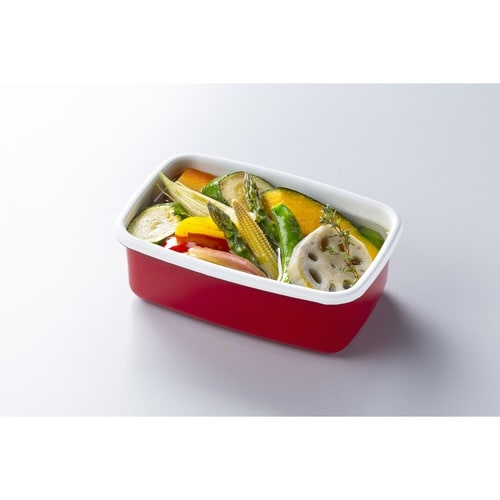 保存容器 800ml ホーロー レッド