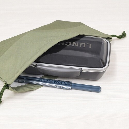 巾着 モノクロームランチ巾着 カーキ