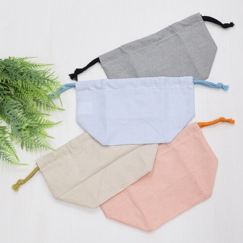 巾着 ボーダーランチ巾着 サックス