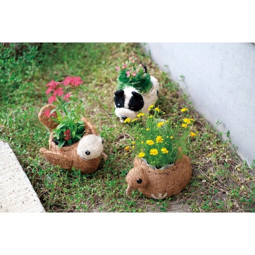 プランター ひだまりアニマルポット 小鳥 ブラウン