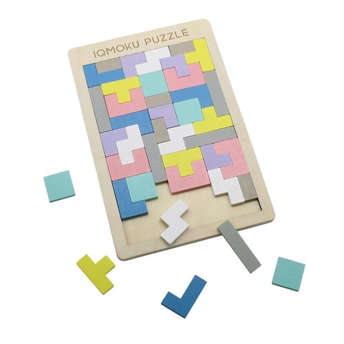 知育玩具 イクモク木製知育パズル 四角形 6歳