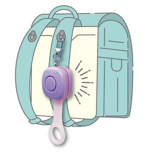 防犯ブザー 7色に光る 非常用ブザー パープル