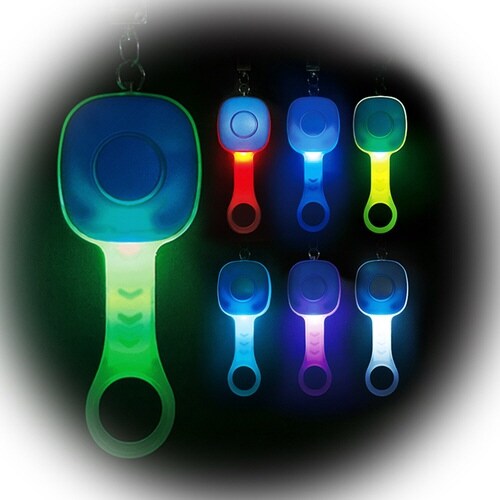 防犯ブザー 7色に光る 非常用ブザー パープル