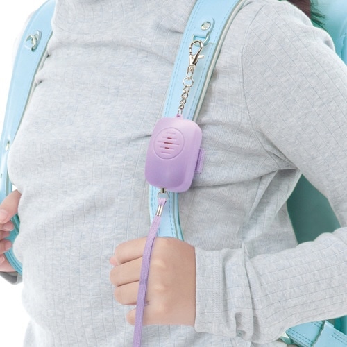 防犯ブザー 防水 非常用ブザー 90dB パープル