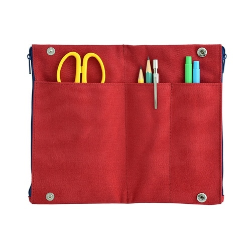 ペンケース らいおんWファスナーペンケース レッド