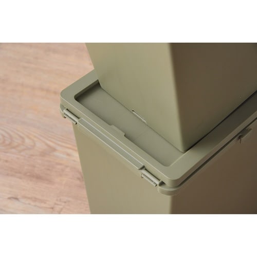 ゴミ箱 20L スリムコンテナ プッシュ グリーン