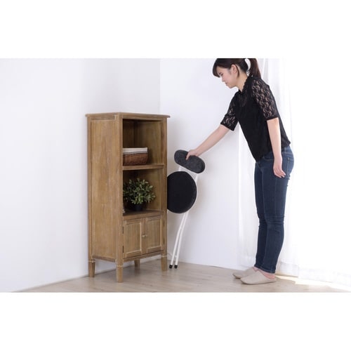 折りたたみ椅子 座面高47cm ブラック