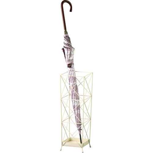 傘立て 屋内 格子 スチール アイボリー