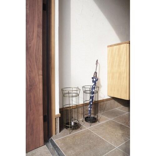 傘立て 屋内 円柱 スチール アンティークゴールド