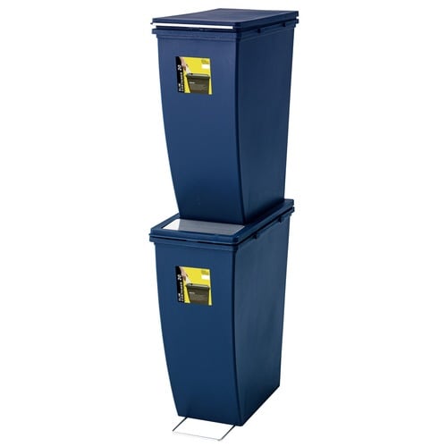 ゴミ箱 20L スリムコンテナ プッシュ ネイビー