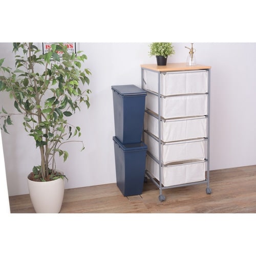 ゴミ箱 20L スリムコンテナ プッシュ ネイビー