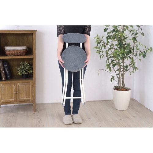 折りたたみ椅子 座面高47cm ダークグレー