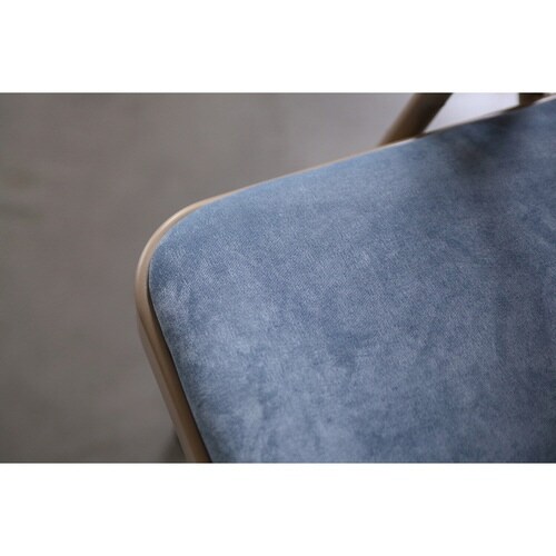 折りたたみ椅子 座面高48cm ブルー