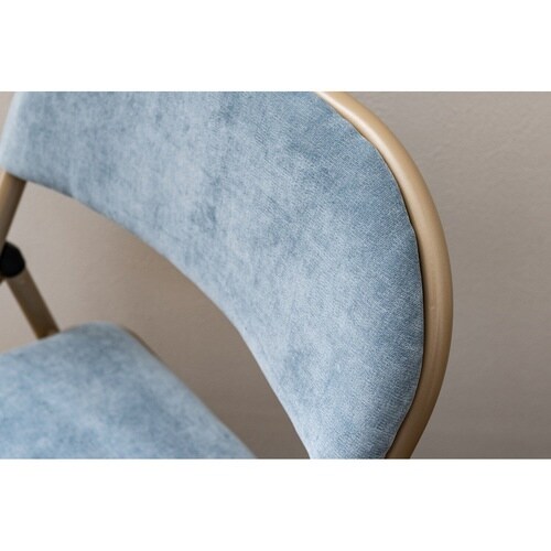 折りたたみ椅子 座面高48cm ブルー