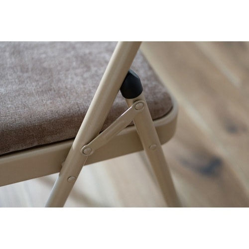 折りたたみ椅子 座面高48cm ベージュ